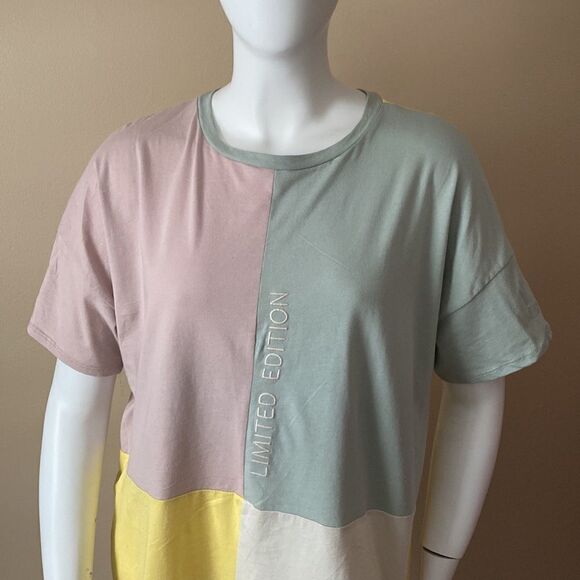 NWT Fashion Nova Limited Edition Colorblock Tee Dress - Sage - XL - Picture 7 of 15